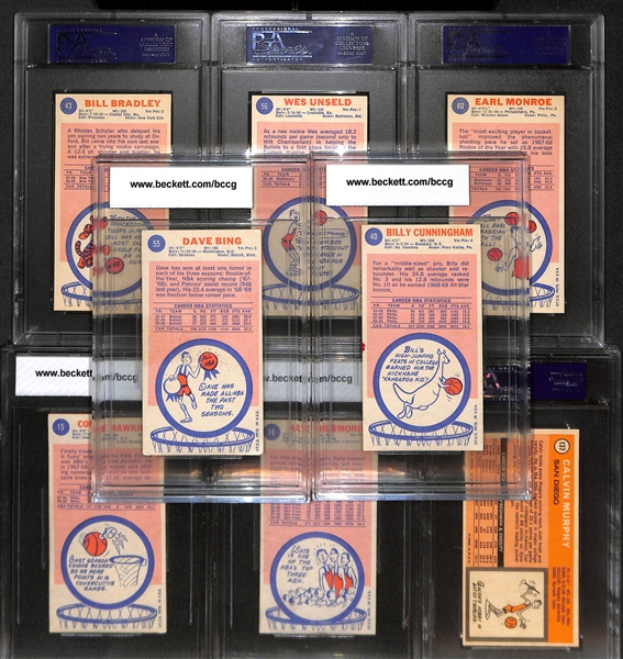 Lot Of 8 Basketball Graded Rookie Cards From 1969-70 w  . Bill Bradley