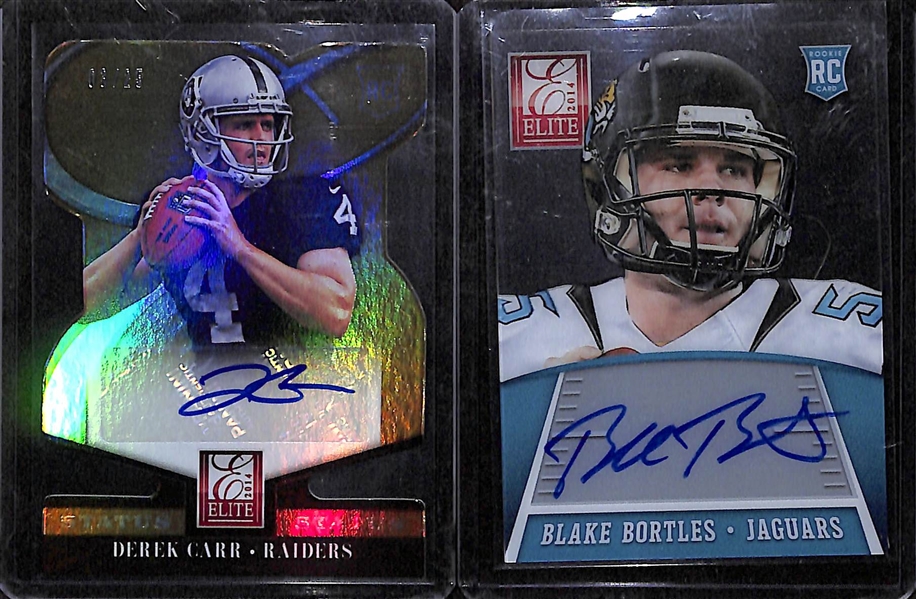 Derek Carr & Blake Bortles Autograph Rookie Cards
