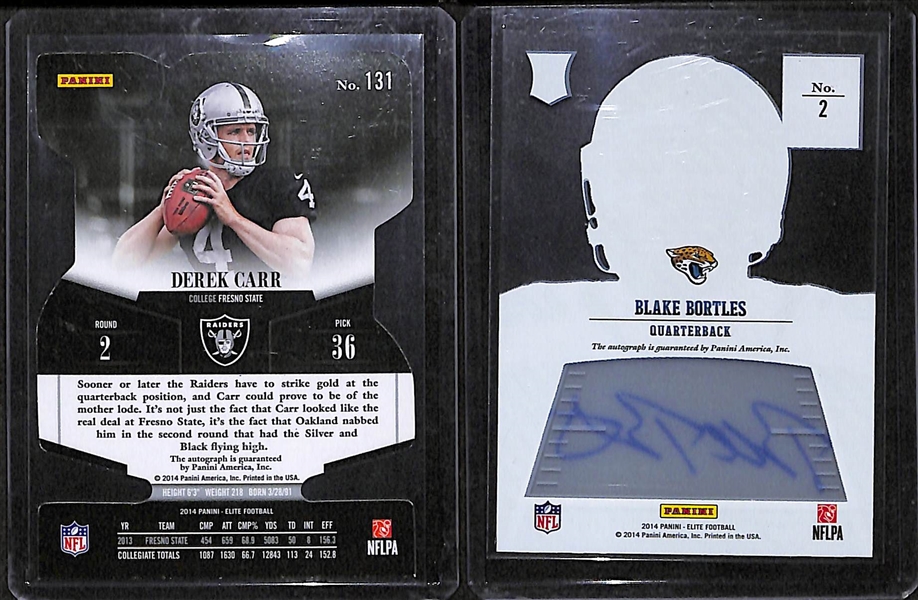 Derek Carr & Blake Bortles Autograph Rookie Cards