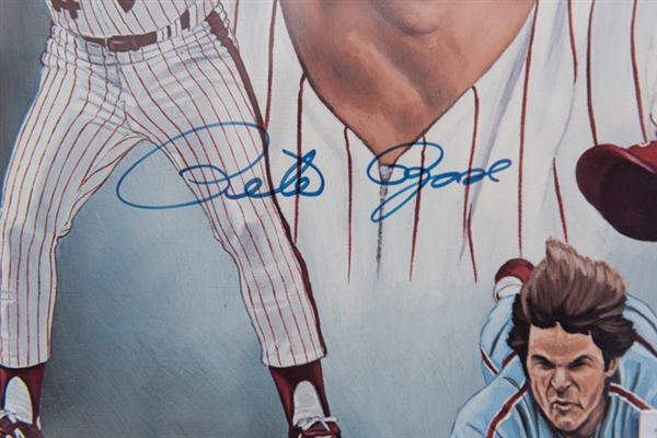 Pete Rose Signed & Framed Lithograph 21 x 27 - JSA