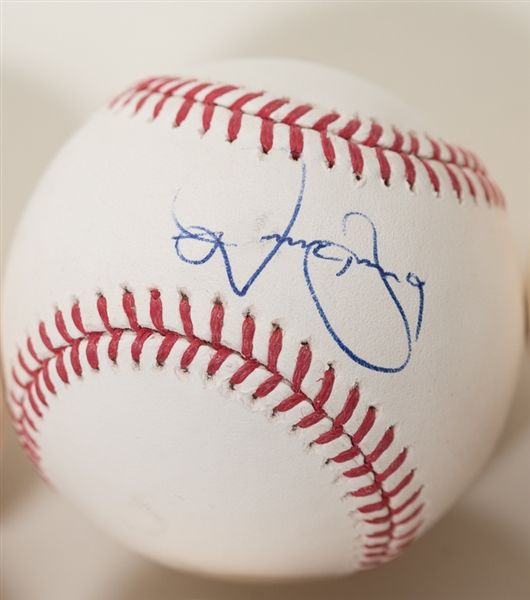 Lot Of 8 Phillies Signed Baseballs w. Bobby Abreu