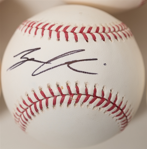 Lot Of 8 Phillies Signed Baseballs w. Bobby Abreu