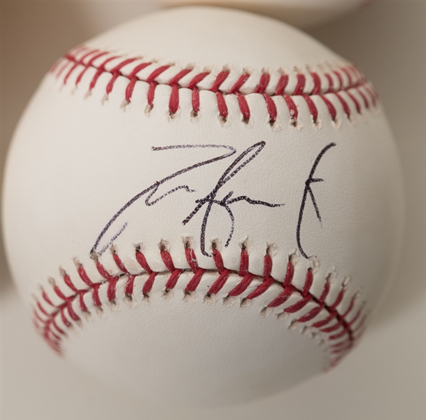 Lot Of 8 Phillies Signed Baseballs w. Bobby Abreu