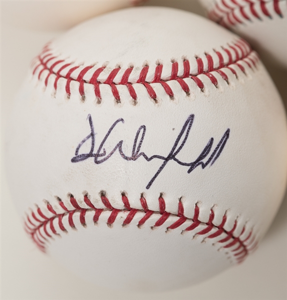 Lot Of 5 Yankees Signed Baseballs w. Dave Winfield