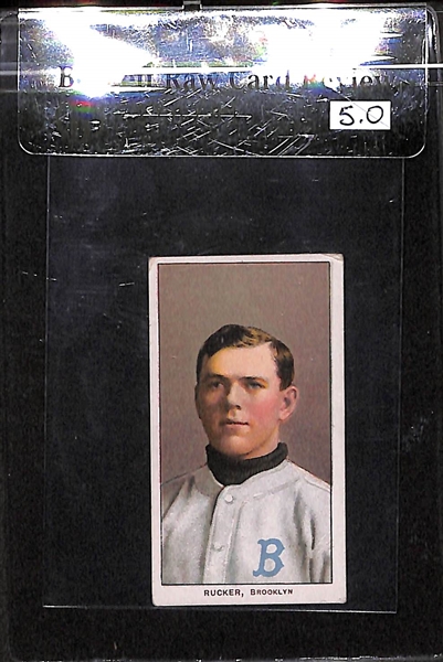 1909 T206 Nap Rucker - Portrait - El Principe de Gales Back - BVG 5.0 - Factory No. 17