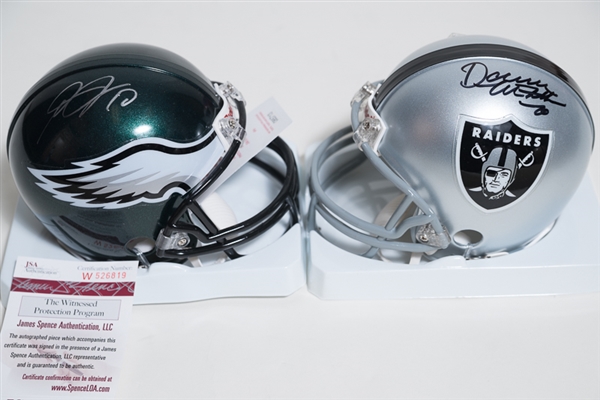 DeSean Jackson (JSA) & Darren McFadden Signed Mini Helmets