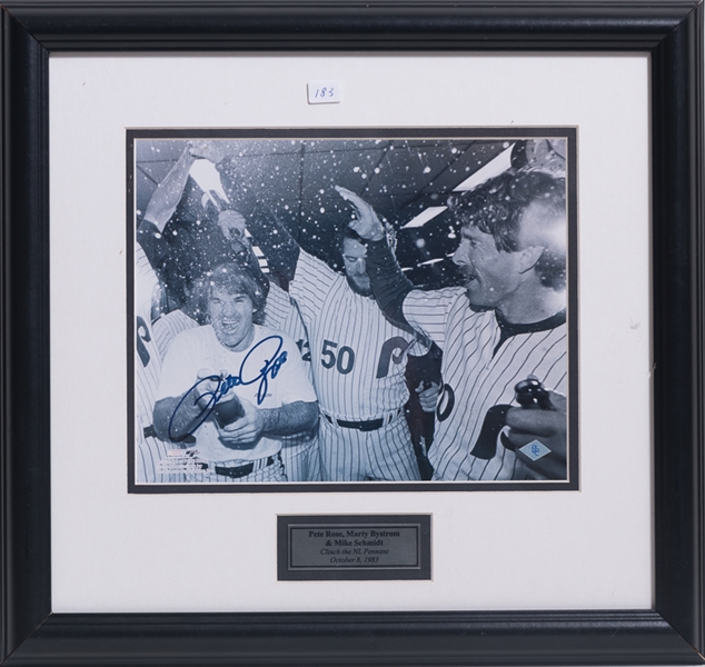 Richie Ashburn & Pete Rose Signed/Framed Photos