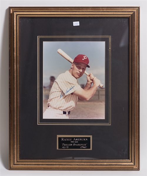 Richie Ashburn & Pete Rose Signed/Framed Photos