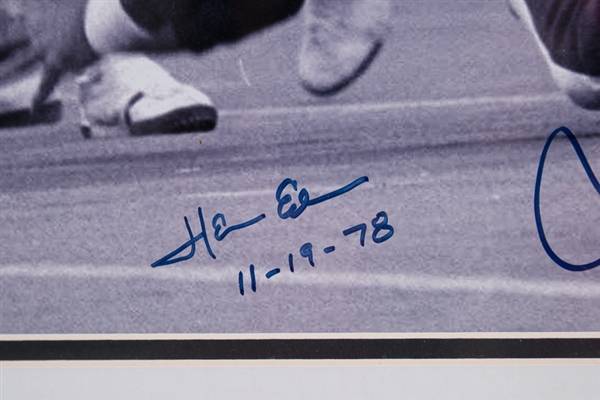 Herman Edwards & Joe Pisarcik Signed & Framed 16 x 20 Photo - Steiner