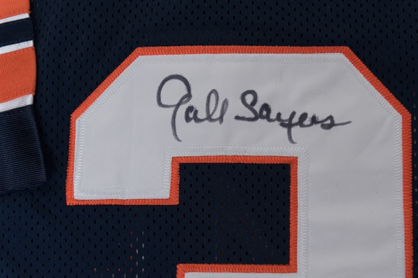 Dick Butkus & Gale Sayers Dual Signed Mitchell & Ness Payton Chicago Bears Jersey - JSA