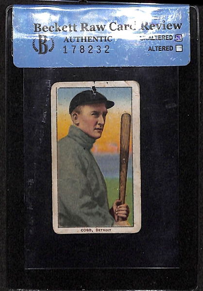 1909-11 T206 Ty Cobb - Bat Off Shoulder - Polar Bear Back - BVG Authentic - HOF