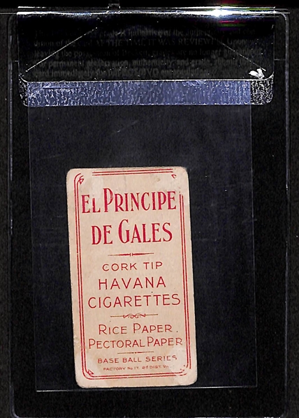 1909-11 T206 Rube Marquard - Hands At Thighs - El Principe de Gales Back - BVG 1.0 - HOF