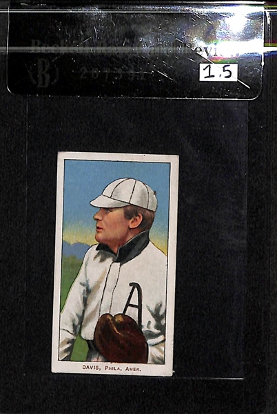 Lot of 3 1909-11 T206 Cards - Davis/Pelty/Bell (Tolstoi Back/Miscut) - BVG