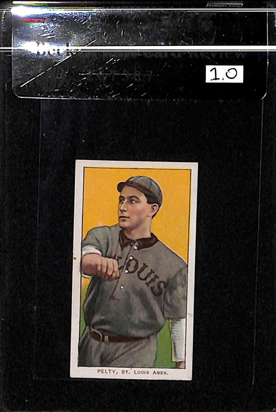 Lot of 3 1909-11 T206 Cards - Davis/Pelty/Bell (Tolstoi Back/Miscut) - BVG