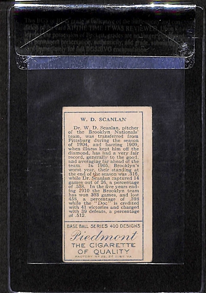 1911 T205 WD Scanlan - Piedmont Back - BVG 4.5