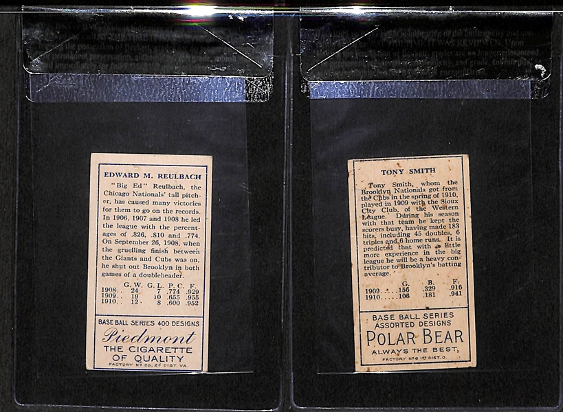 Lot of 2 1911 T205 Cards - Smith & Reulbach - BVG 4.5 & 4.0