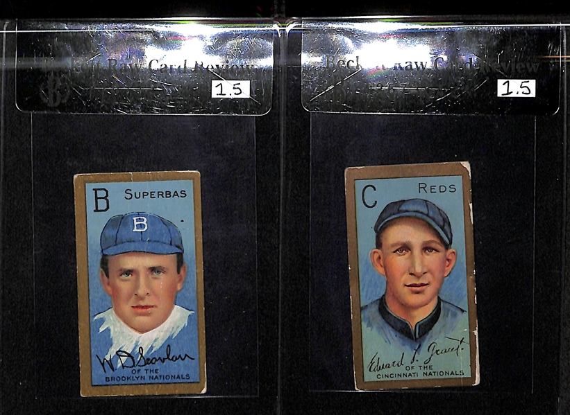 Lot of 2 1911 T205 Cards - Grant & Scanlan - Piedmont Back - BVG 1.5