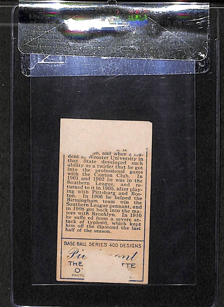 1911 T205 Irvin Wilhelm - Piedmont Back - BVG 1.0