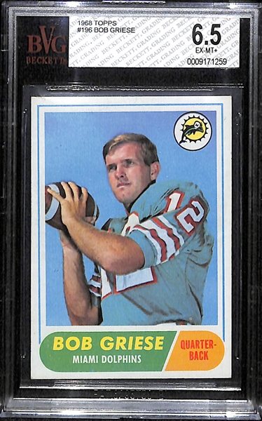 1968 Topps Bob Griese #196 BVG 6.5 EX/MT+