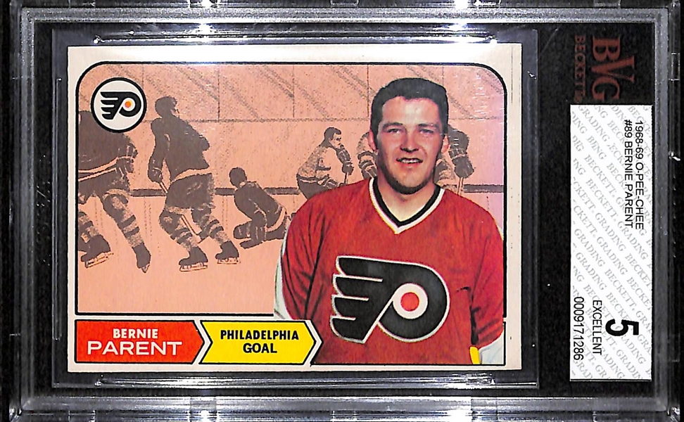 1968-69 O-Pee-Chee Bernie Parent #89 BVG 5 EX