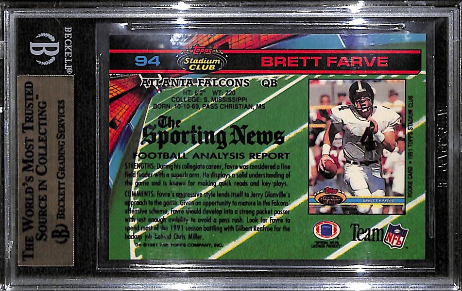 1991 Stadium Club #94 Brett Favre - BVG 9.5 Gem Mint
