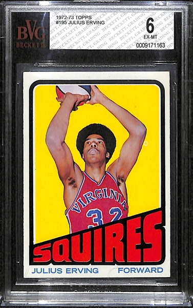 1972-73 Topps #195 Julius Erving - BVG 6 EX-MT
