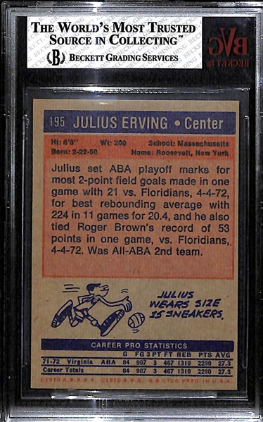 1972-73 Topps #195 Julius Erving - BVG 6 EX-MT