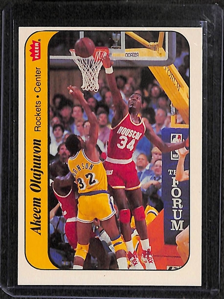 Lot of 2 Star Basketball Stickers from 1986/87 Fleer - Jordan & Olajuwon