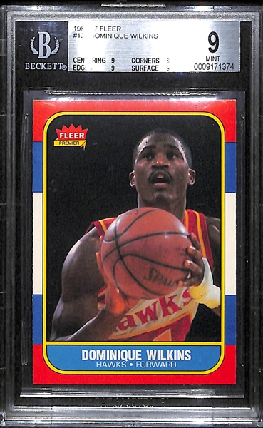 1986-87 Fleer Basketball #121 Dominique Wilkins - BVG 9 MT