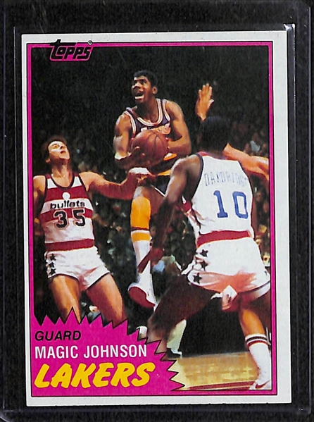 Lot of 4 Basketball Hall of Famer Cards (Fleer & Topps) - Barkley, Bird, & Johnson - BVG