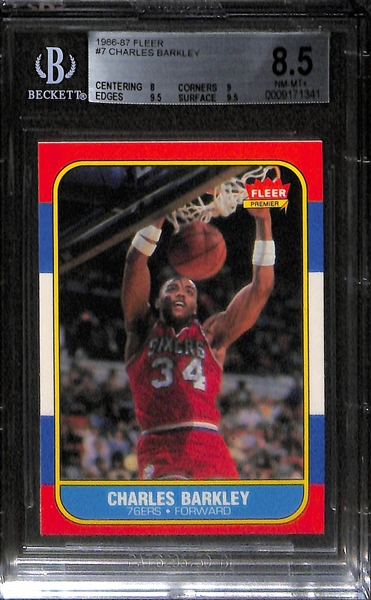 Lot of 4 Basketball Hall of Famer Cards (Fleer & Topps) - Barkley, Bird, & Johnson - BVG