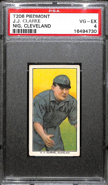 1909 T206 J.J. Clarke - Cleveland - Piedmont Back - PSA 4