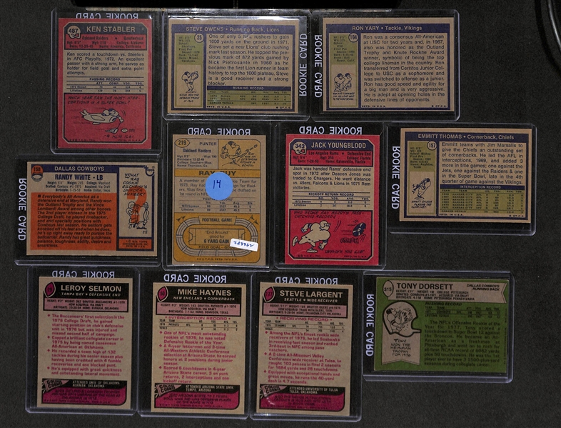 Lot Of 11 Football Stars Rookie Cards w. Ken Stabler