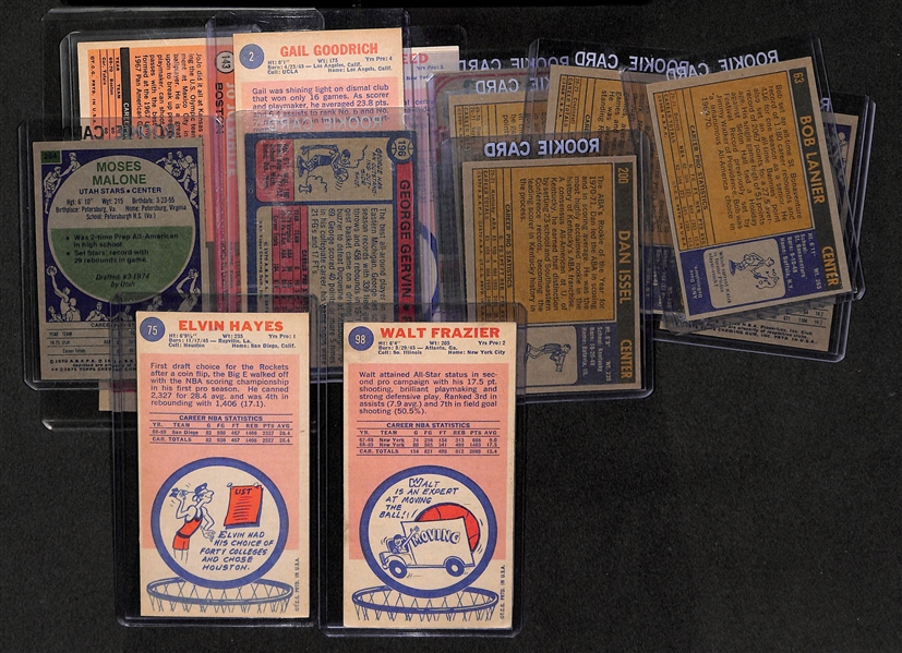 Lot Of 14 Basketball Stars Rookie Cards w. Moses Malone
