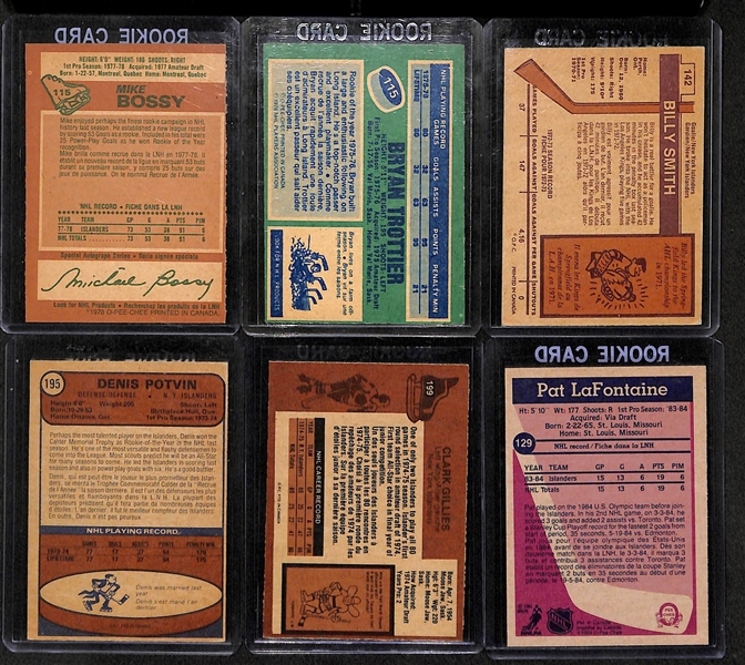 Lot Of 6 O-Pee-Chee New York Islanders Rookie Cards w. Mike Bossy