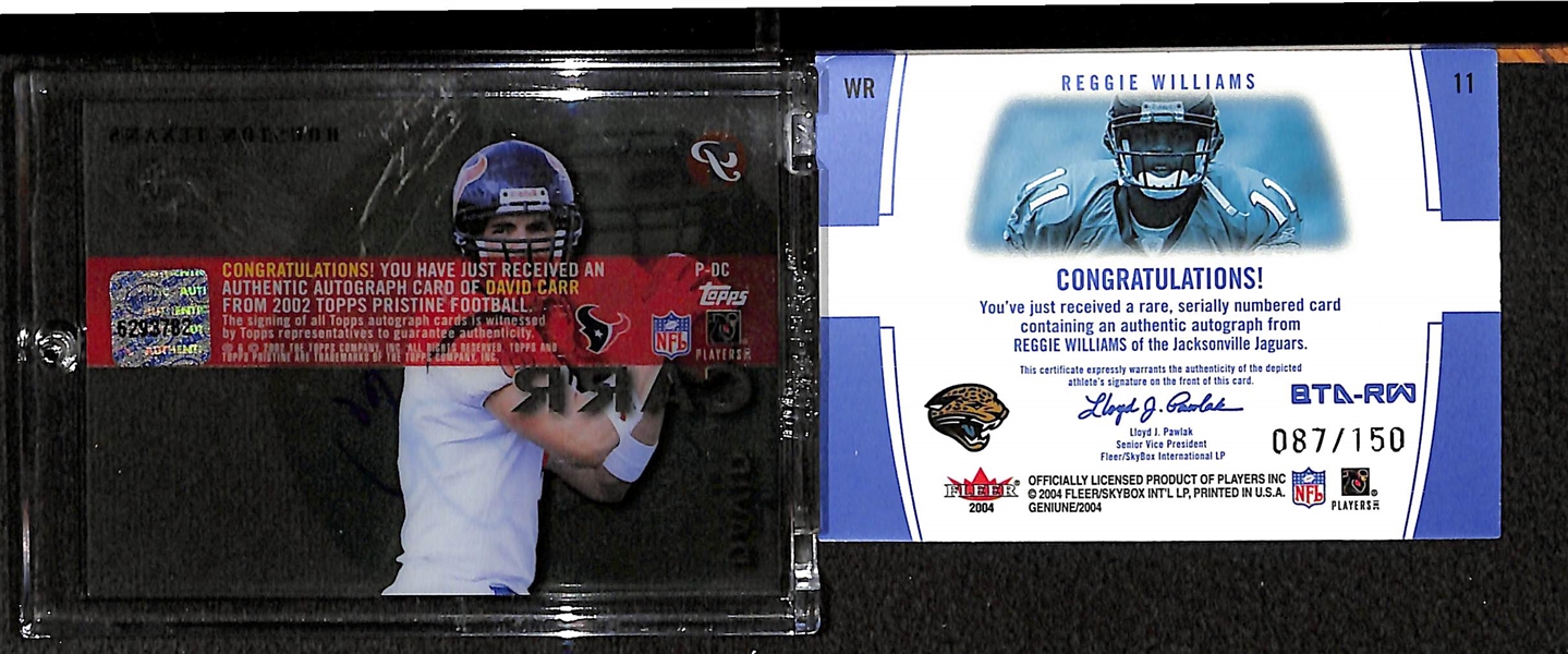 Lot Of 40 Football Auto & Relic Cards w. David Carr