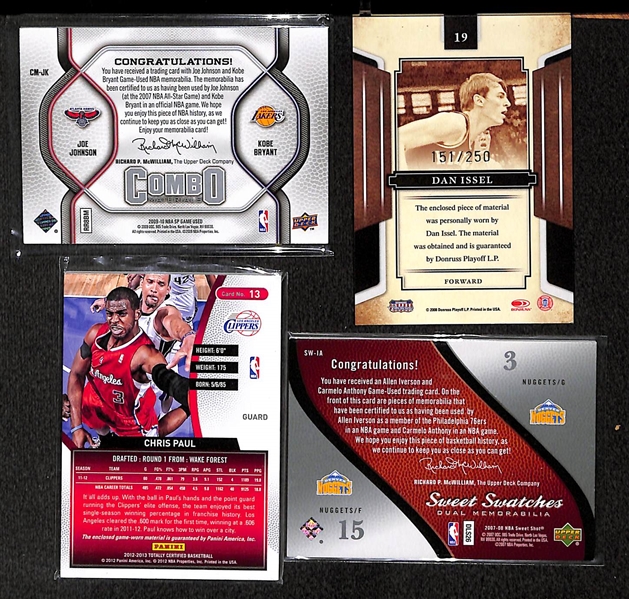 Lot of 55 Basketball Relic Cards w. Kobe Bryant