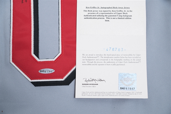 Ken Griffey Jr Signed Reds Jersey - Upper Deck COA