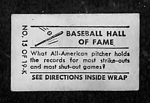 1948 Topps Magic #15 Walter Johnson