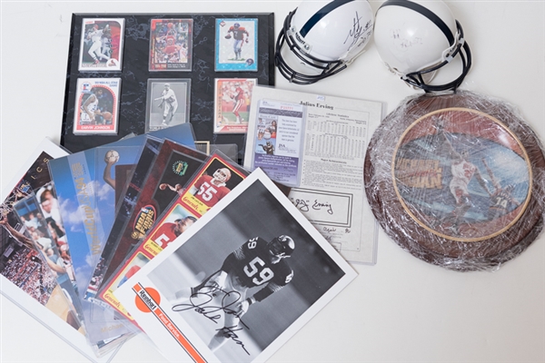 Mixed Sports Autograph & Memorabilia Lot w. Julius Erving Auto - JSA