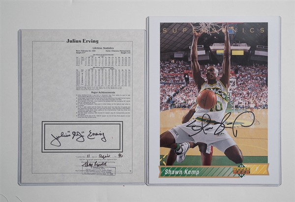 Mixed Sports Autograph & Memorabilia Lot w. Julius Erving Auto - JSA