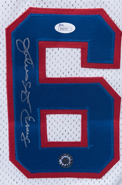 Julius Erving Signed & Matted Stat Jersey - JSA