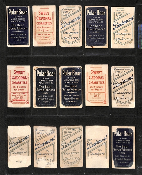 Lot Of 15 1909 T206 Cardinals & Dodgers Cards w. Willis