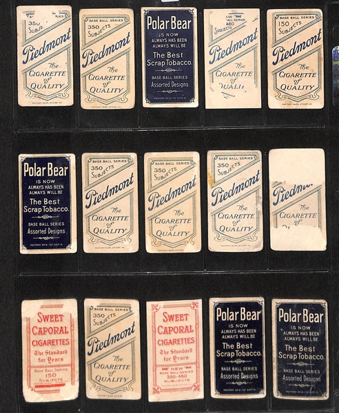 Lot Of 15 1909 T206 Cincinatti Reds Cards w. Griffith
