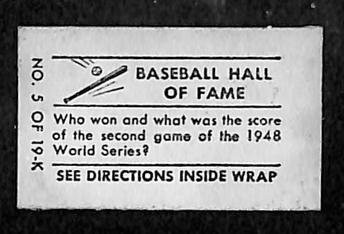 1948 Topps Magic #5 Lou Boudreau - Cleveland Indians 4-1 - Scoring