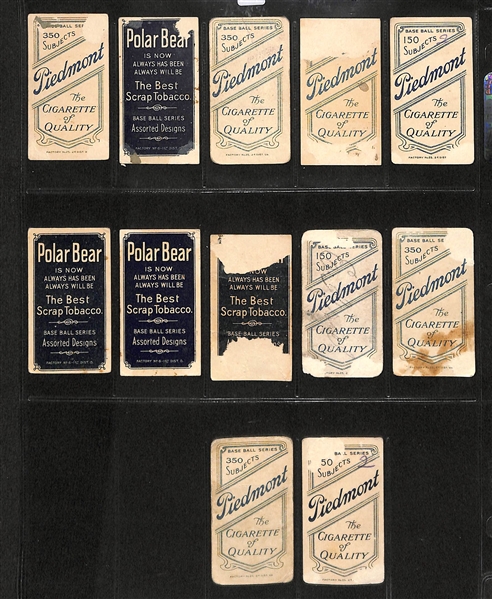 Lot of 12 1909 T206 Detroit Tigers w. Huey Jennings