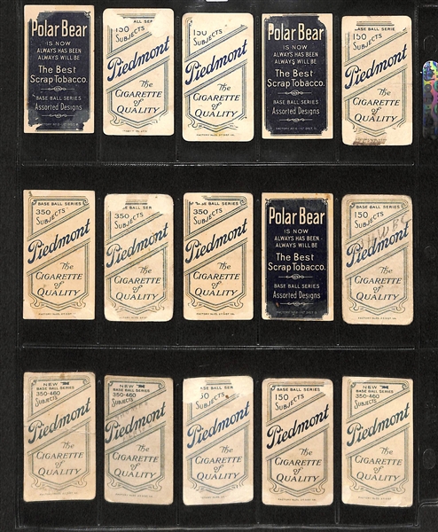 Lot of 15 1909 T206 Cleveland Indians w. HOFers Joss, Flick, & Lajoie