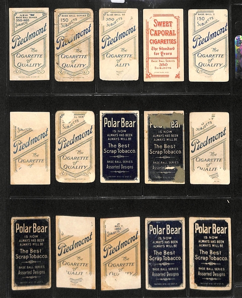 Lot of 15 1909 T206 Phila As & Washington Senators w. Chief Bender