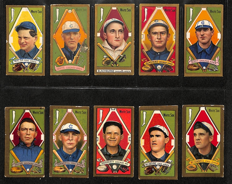 Lot of 10 1911 T205 White Sox Cards w. Walsh