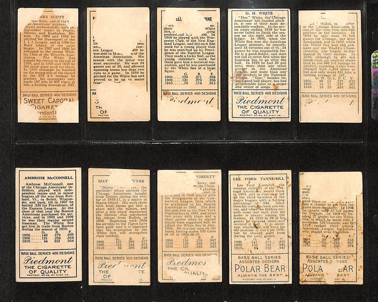 Lot of 10 1911 T205 White Sox Cards w. Walsh